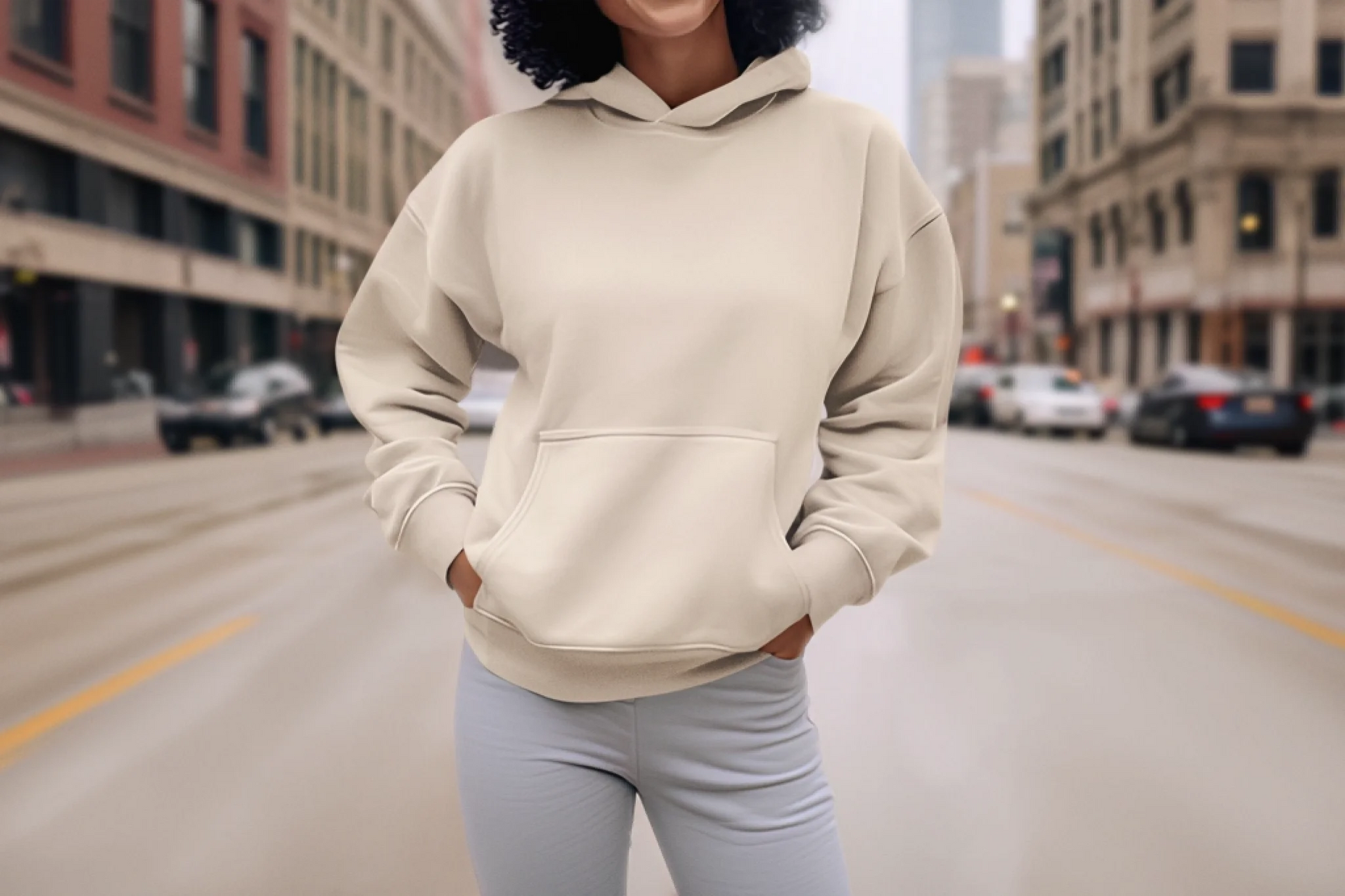 ai-created-mockup-of-a-smiling-woman-with-curly-hair-wearing-a-hoodie-m36033