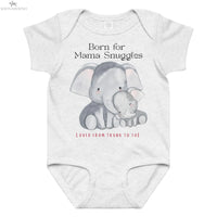 Born for Mama Snuggles Baby Onesie – Elephant Design SOONABOOSH