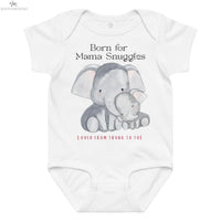 Born for Mama Snuggles Baby Onesie – Elephant Design SOONABOOSH