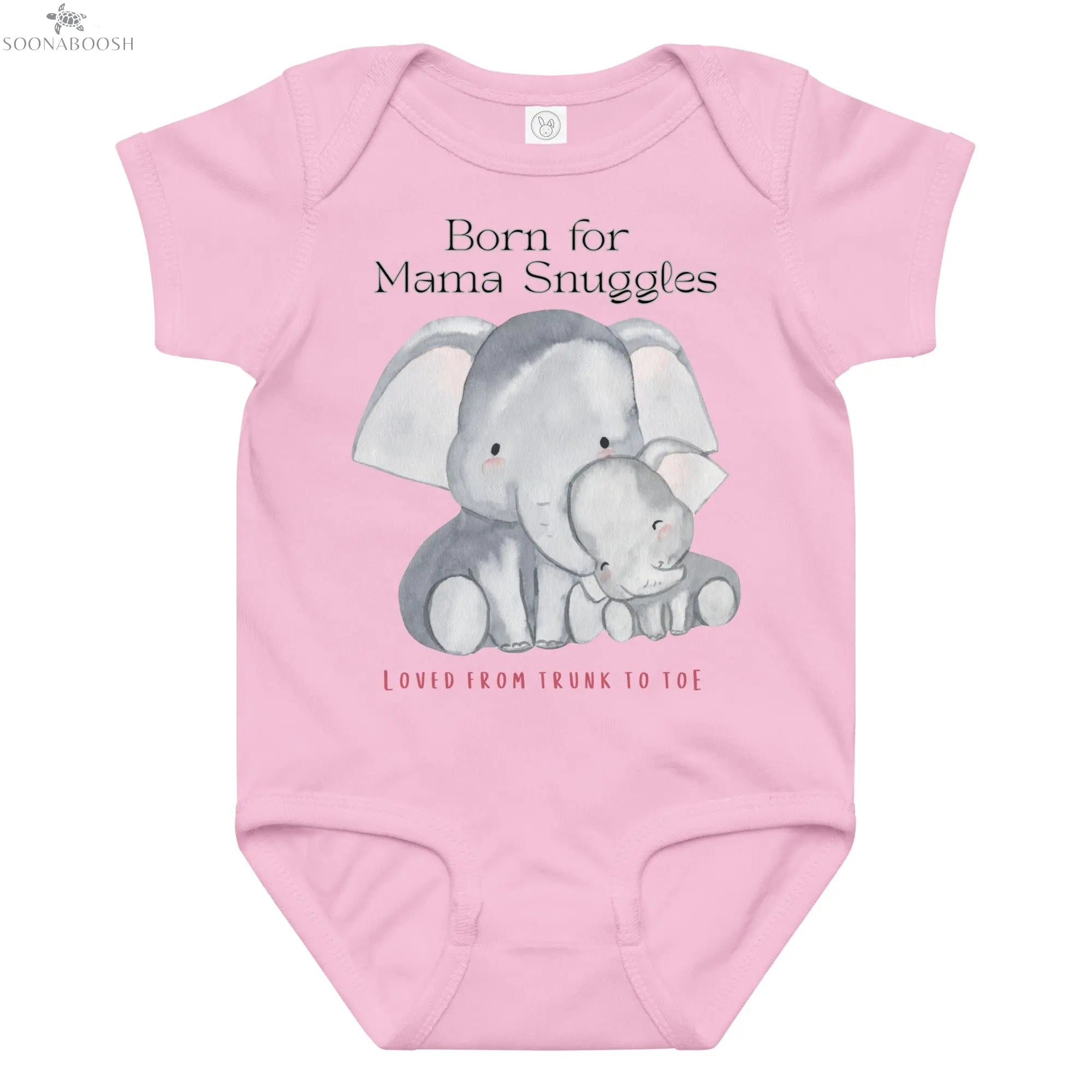 Born for Mama Snuggles Baby Onesie – Elephant Design SOONABOOSH
