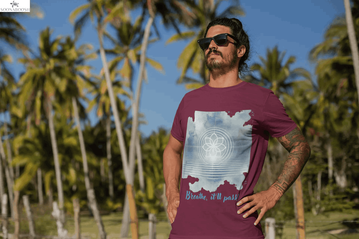 Breathe, It’ll Pass T-Shirt | Unisex Organic Cotton Ribbed Neck Tee SOONABOOSH