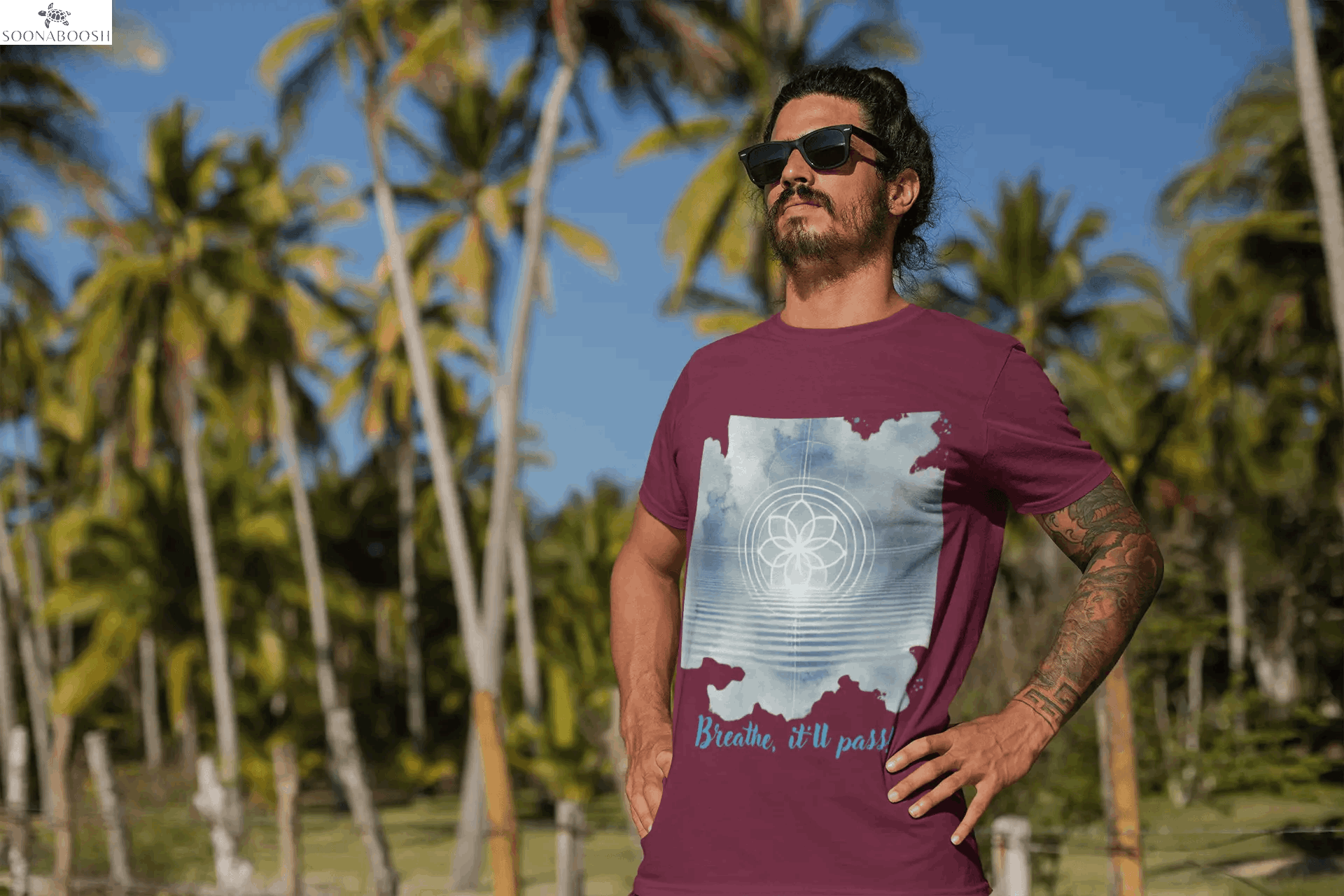 Breathe, It’ll Pass T-Shirt | Unisex Organic Cotton Ribbed Neck Tee SOONABOOSH