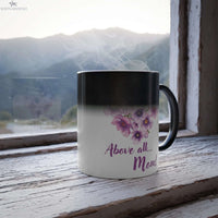 Color Changing Mug | “Above All...Mom” with Purple Heart Design Printify