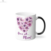 Color Changing Mug | “Above All...Mom” with Purple Heart Design Printify