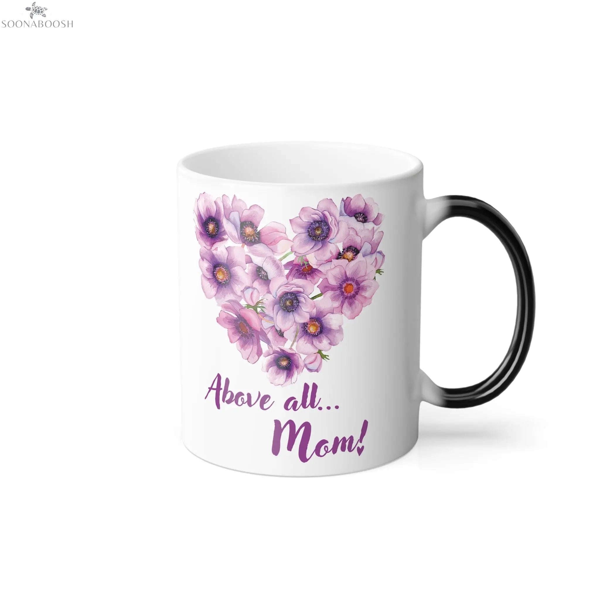 Color Changing Mug | “Above All...Mom” with Purple Heart Design Printify