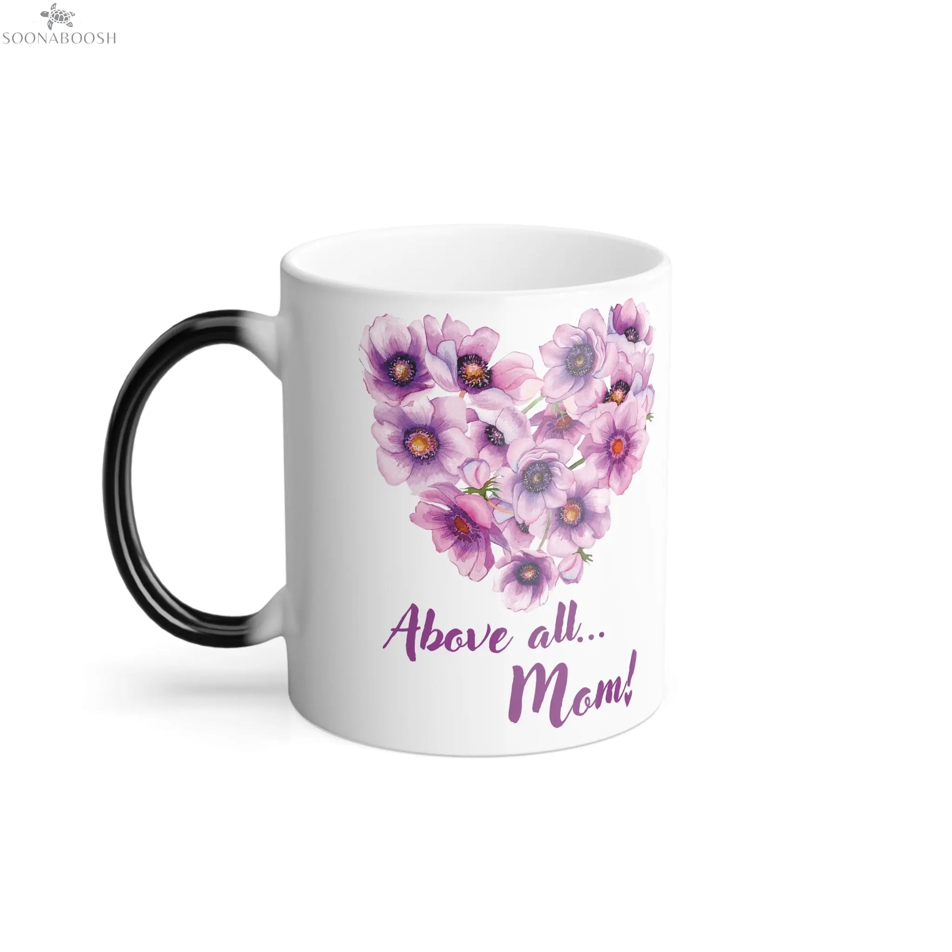 Color Changing Mug | “Above All...Mom” with Purple Heart Design Printify