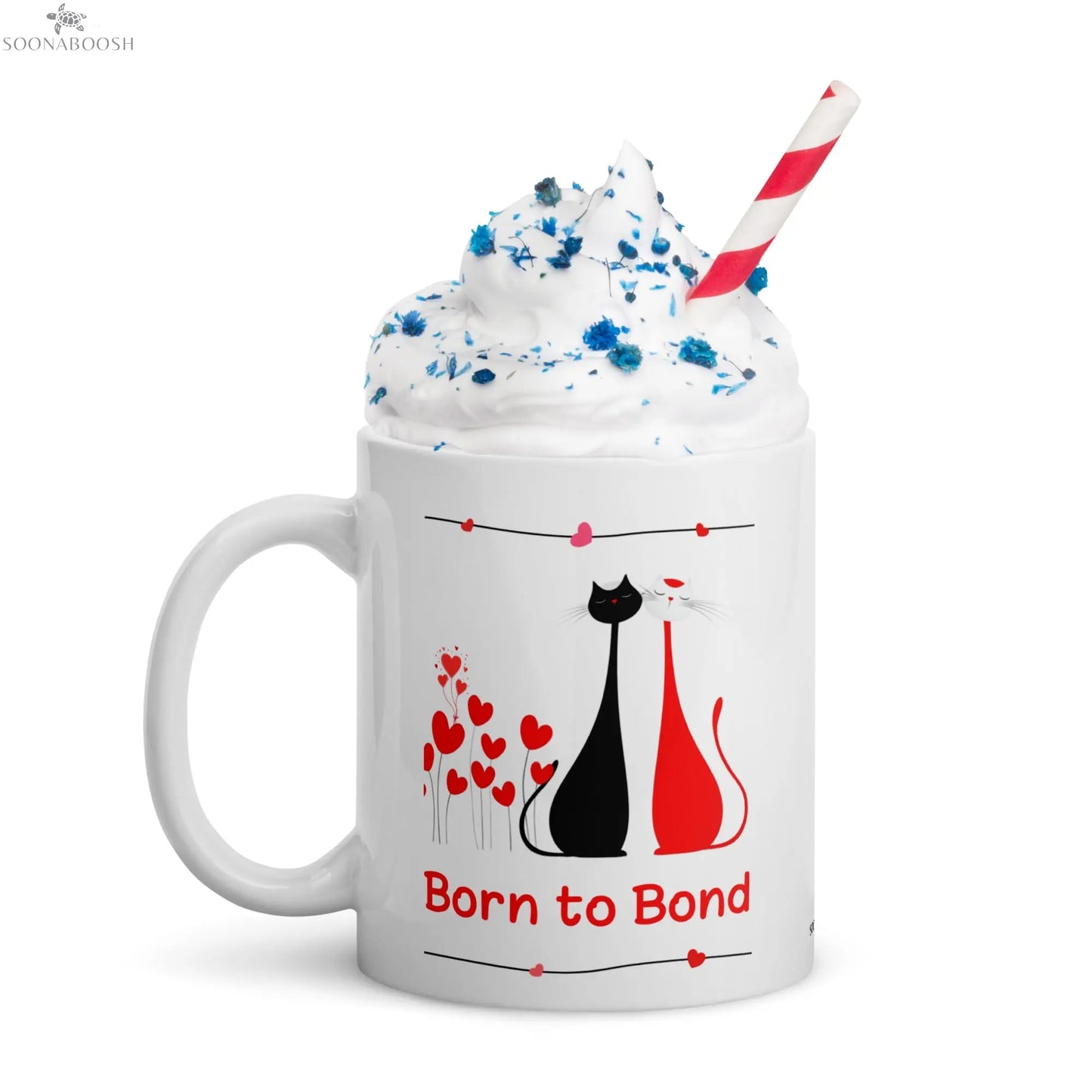 Egyptian Cats | Born to Bond | White Glossy Mug SOONABOOSH
