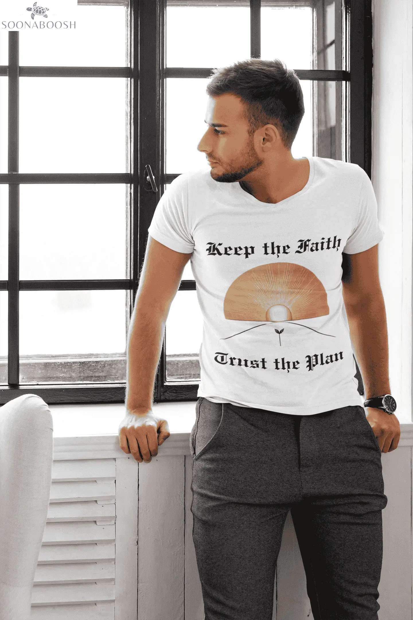 Faith & Trust Unisex V-Neck Cotton Tee Printify