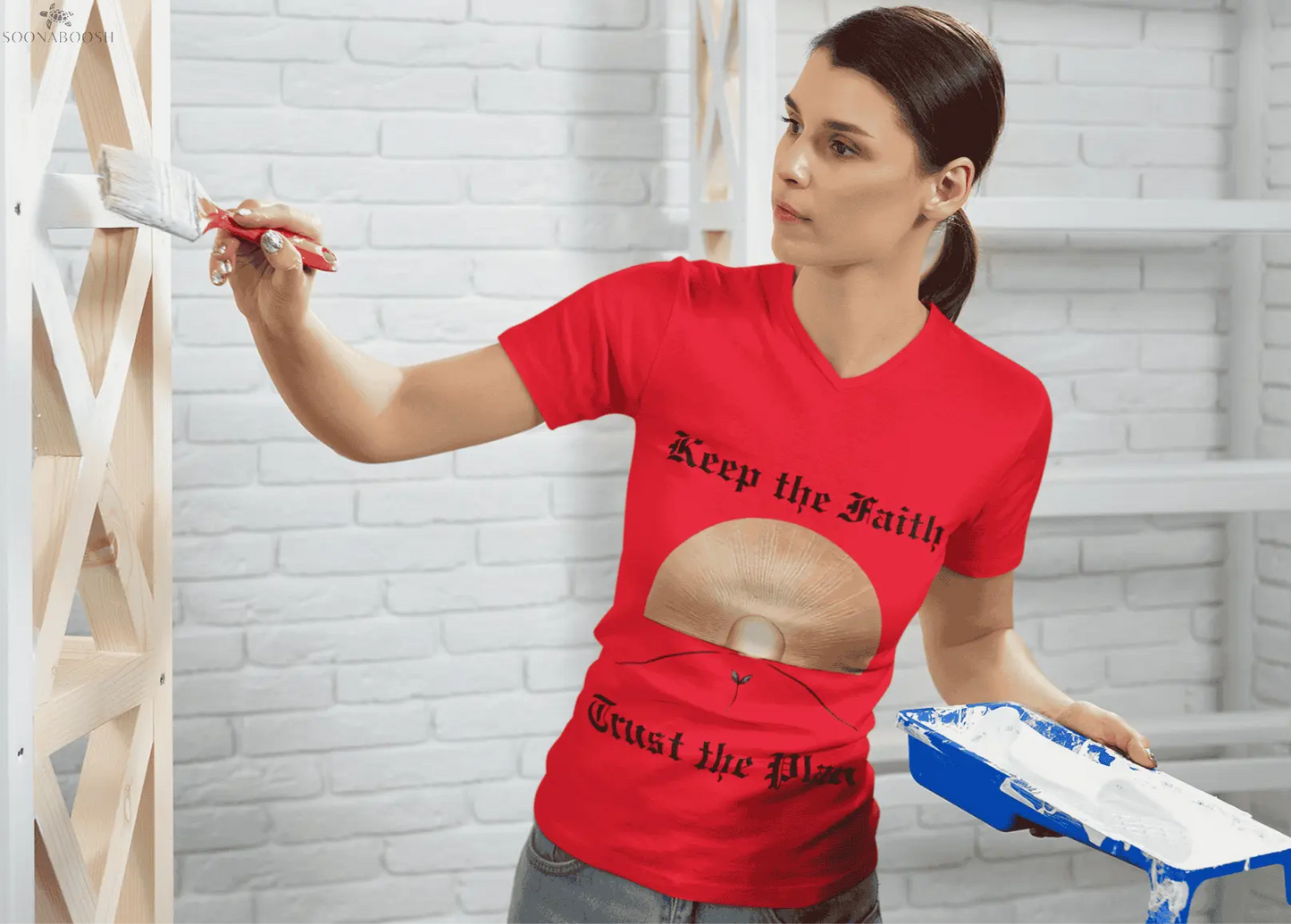 Faith & Trust Unisex V-Neck Cotton Tee Printify