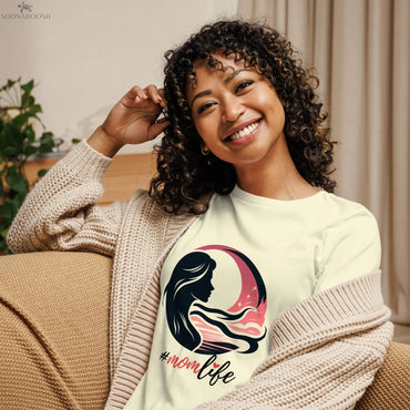 #MomLife T-Shirt | Cotton Relaxed Fit Tee for Women SOONABOOSH