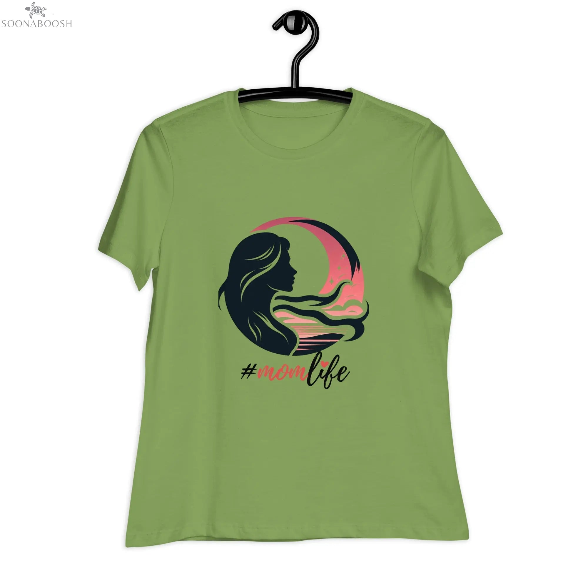 #MomLife T-Shirt | Cotton Relaxed Fit Tee for Women SOONABOOSH