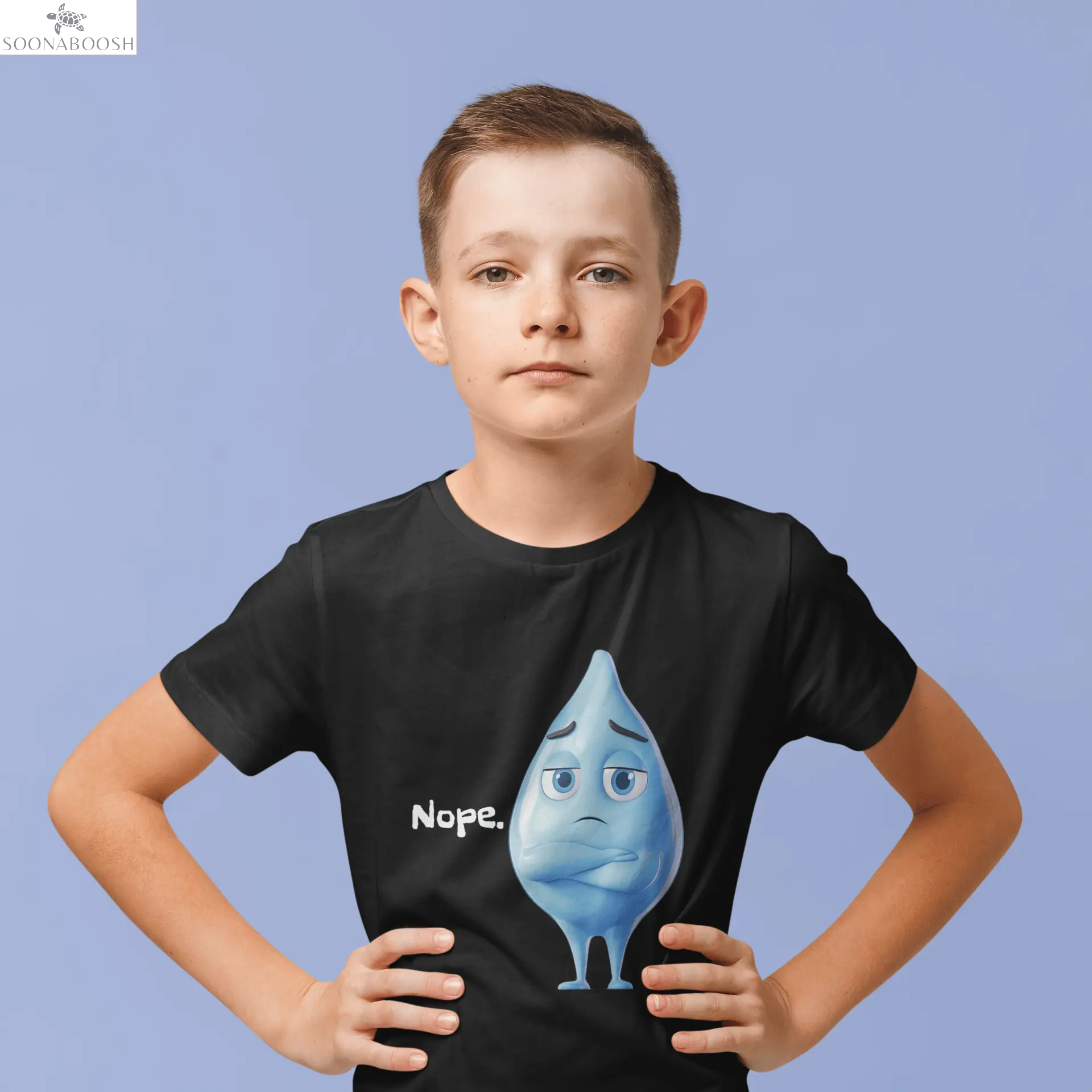 Nope. Kids T-Shirt | Funny Cartoon Cotton Tee SOONABOOSH