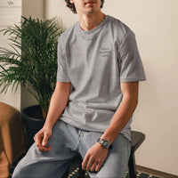 The front of a t-shirt from Soonaboosh with the words 'Peace, Love, Patience' in a clean font, symbolizing support for Palestine.