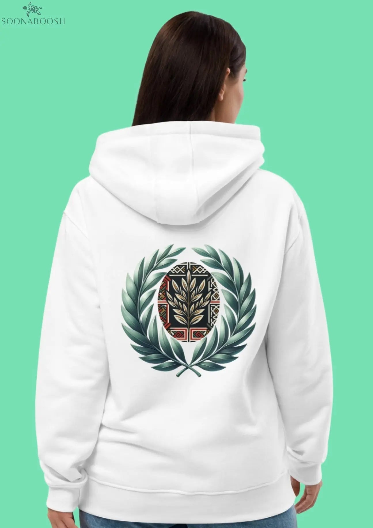 Premium eco organic cotton hoodie | Olive branch soonaboosh