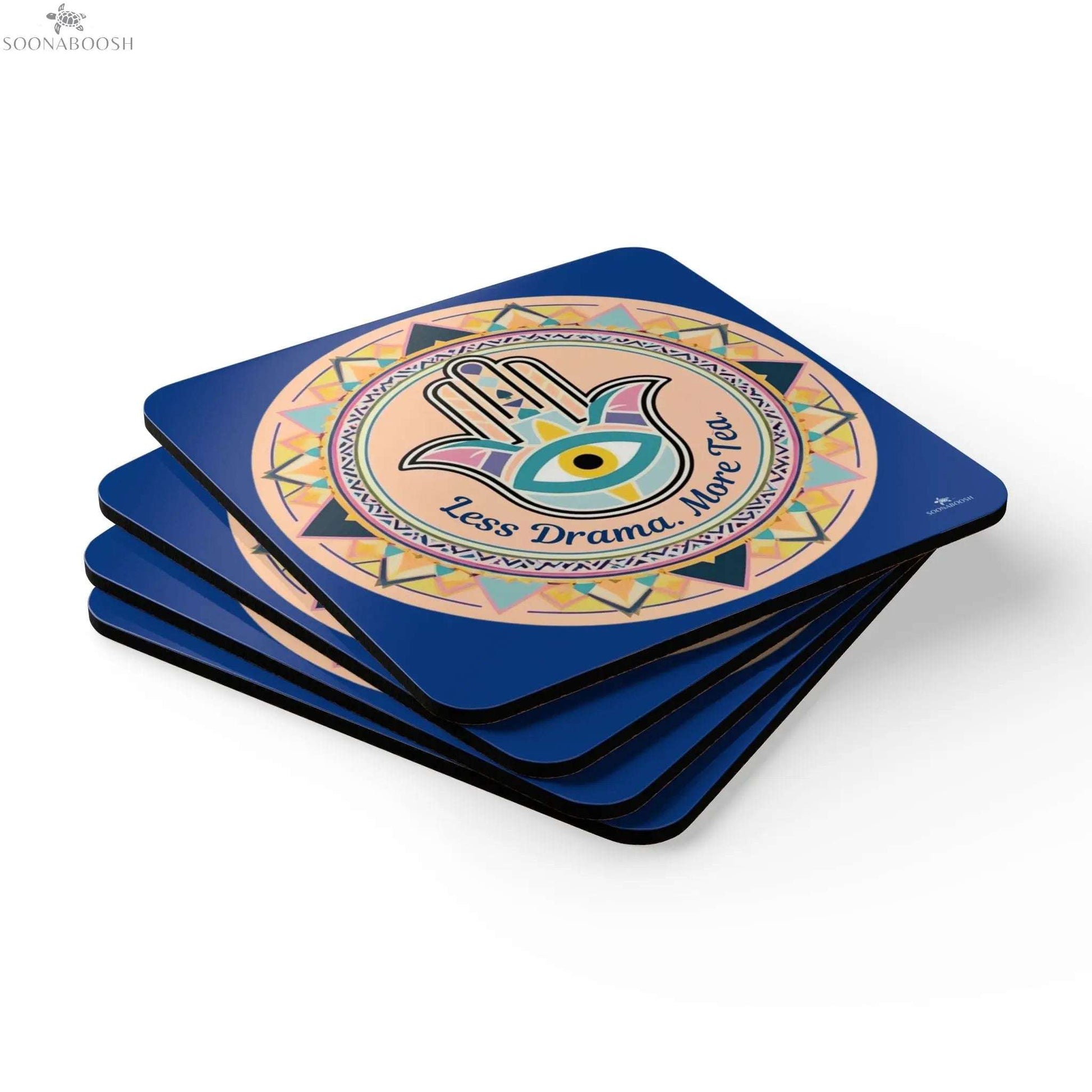Protect Your Vibes Coasters (Set of 4) | Less Drama, More Tea Printify