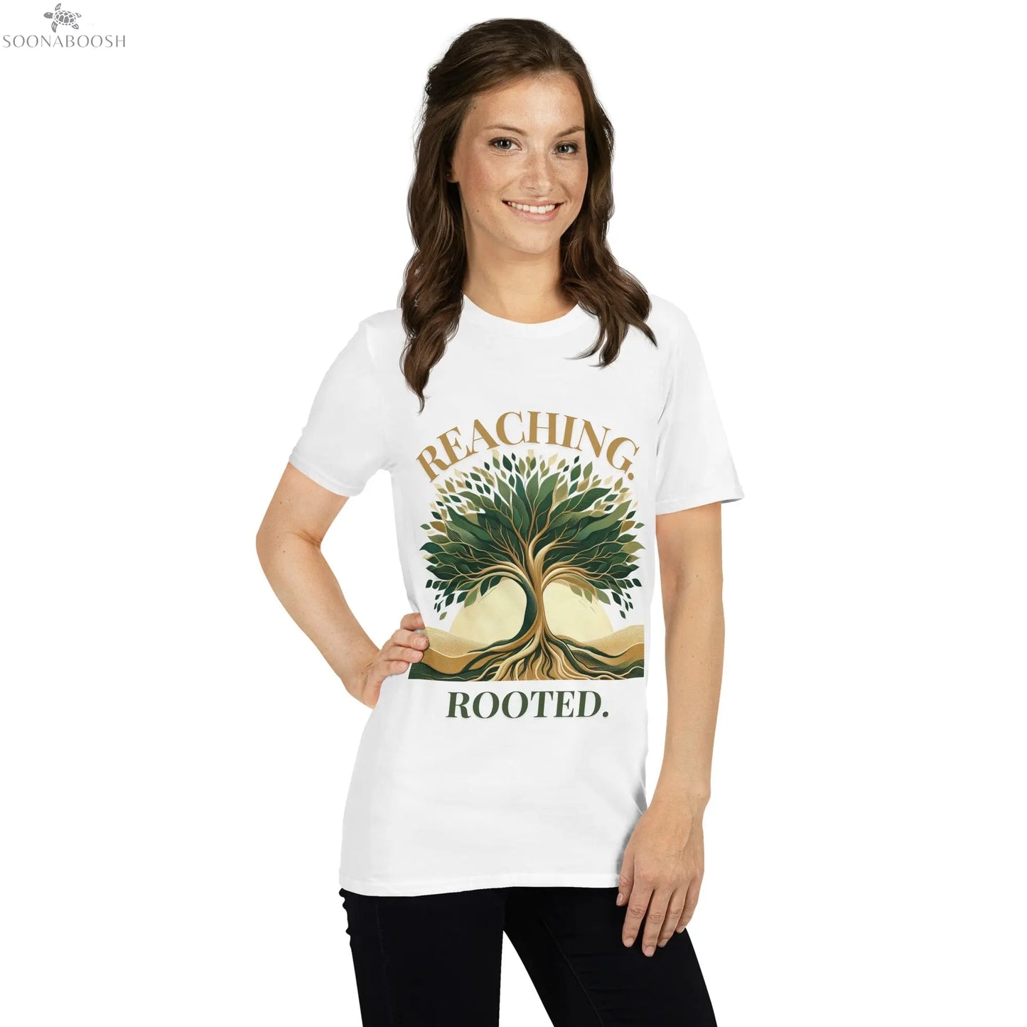 Reaching. Rooted. | Cotton Tree Graphic T-Shirt SOONABOOSH