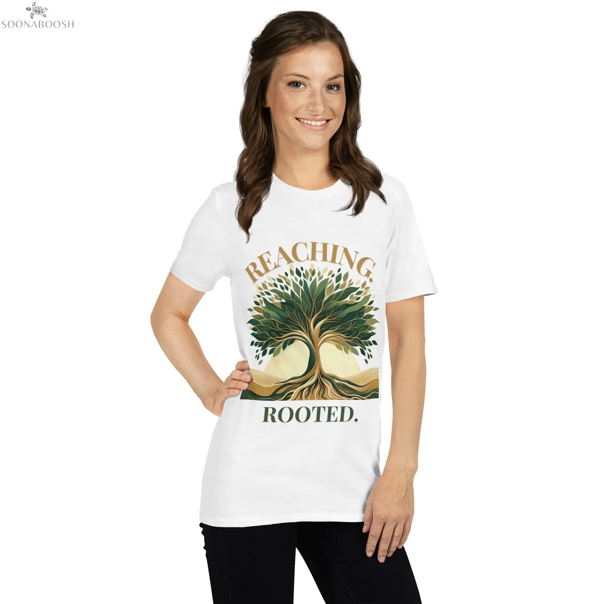 Reaching. Rooted. | Cotton Tree Graphic T-Shirt SOONABOOSH