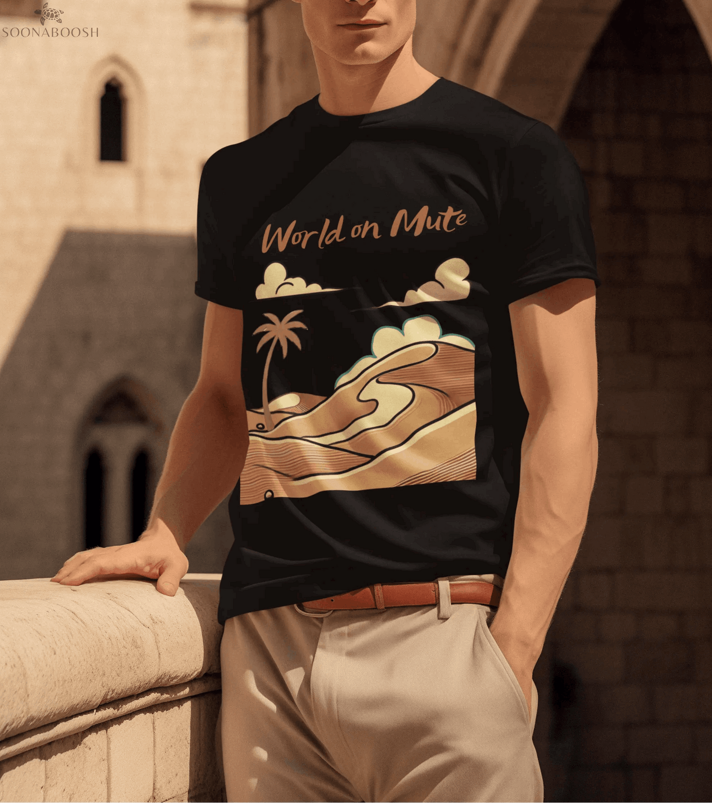 World on Mute unisex organic cotton t-shirt SOONABOOSH