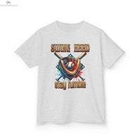 Youth Baseball Tee: 'Swing Hard, Stay Humble' Design Printify